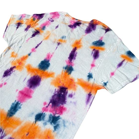 Fruit of the Loom size small colorful tie dye short sleeve white vneck shirt - Picture 6 of 9